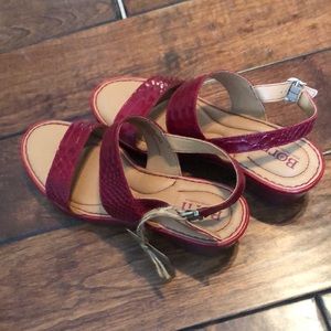 NWT Born red high heel sandals straps 6.5